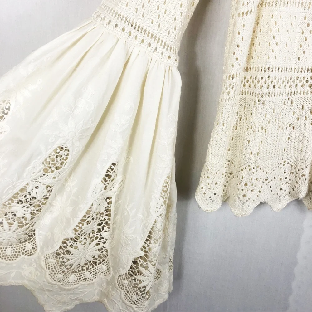 Free People Once Upon a Time Crochet Top | Ivory | Size XS